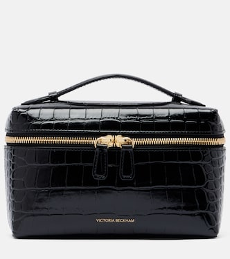 Vanity croc-effect leather vanity bag | Victoria Beckham