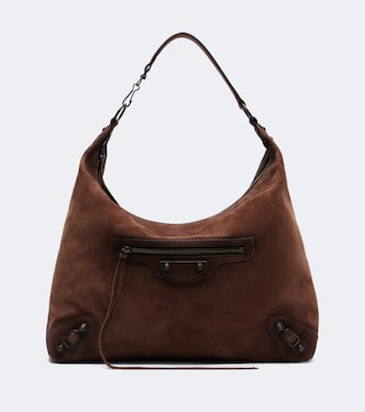 Le City Medium suede shoulder bag | Balenciaga