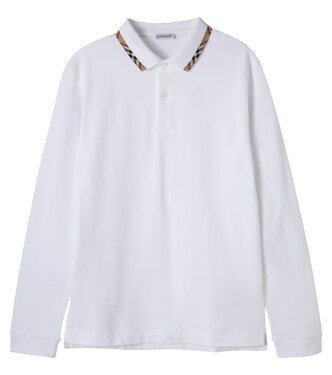 Polo Burberry Check in piqué di cotone | Burberry Kids