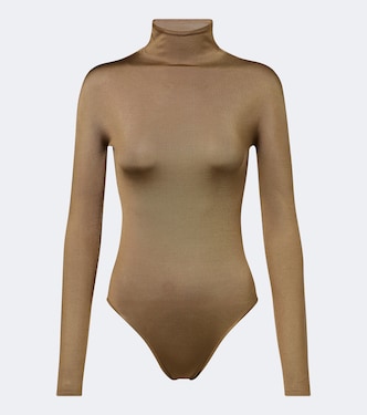 Turtleneck silk-blend bodysuit | Alaïa