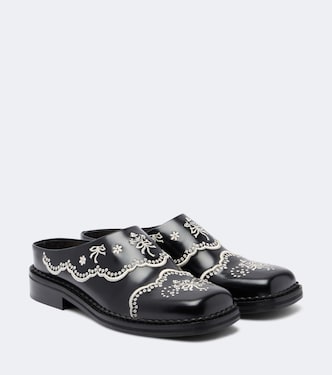 Embroidered leather mules | Simone Rocha