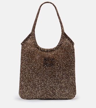 Shopper Ivy in mesh con paillettes | Miu Miu