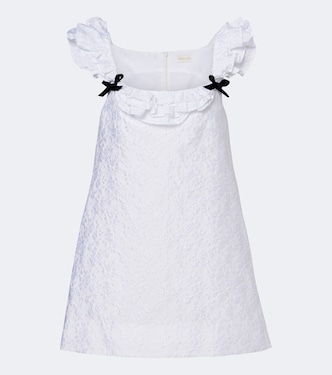 Bow-detail ruffled jacquard minidress | Shushu/Tong