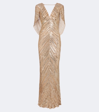 Fiore sequined caped gown | Jenny Packham