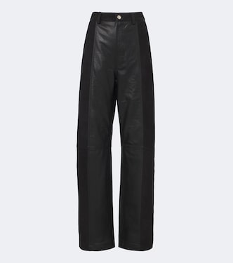 Suede and leather wide-leg pants | Rotate