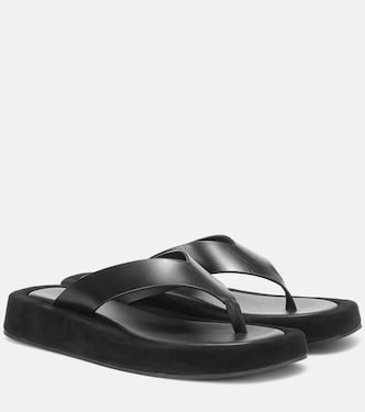 Ginza leather and suede sandals | The Row