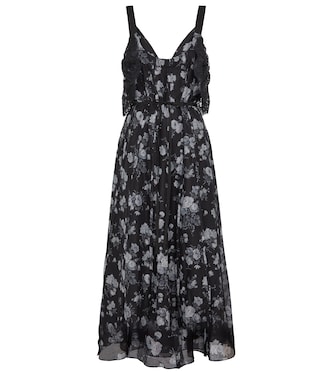 Robe midi Talayah en coton et soie à fleurs | Brock Collection