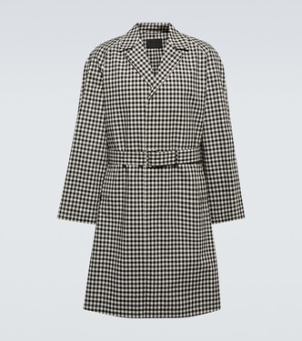 Checked cotton trench coat | Prada