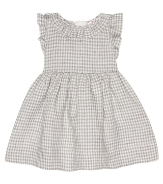 Baby gingham linen dress | Il Gufo
