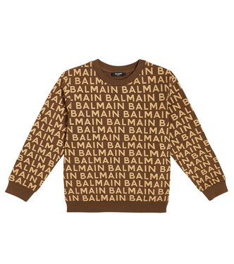 Logo printed cotton sweatshirt | Balmain Kids