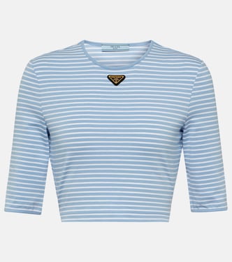 Cropped-Top aus einem Baumwollgemisch | Prada