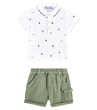 Set de polo y shorts de algodón | Tartine et Chocolat