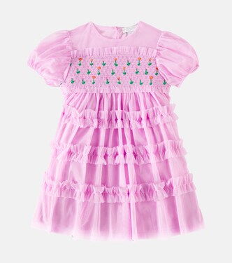 Embroidered tiered tulle dress | Stella McCartney Kids