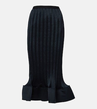 Hollis ruffled knitted midi skirt | Simkhai