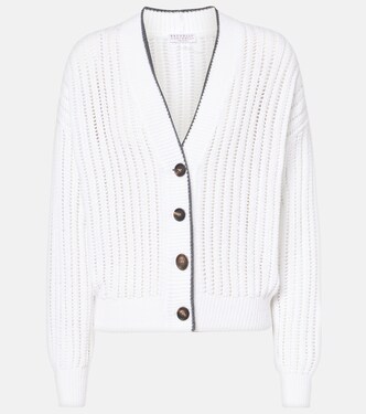 Ribbed-knit cotton cardigan | Brunello Cucinelli