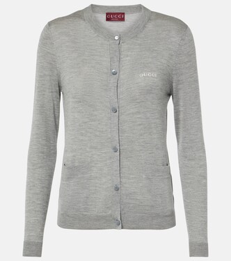 Logo cashmere and silk cardigan | Gucci