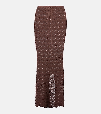 Jupe longue Helena en crochet de coton mélangé | Bananhot