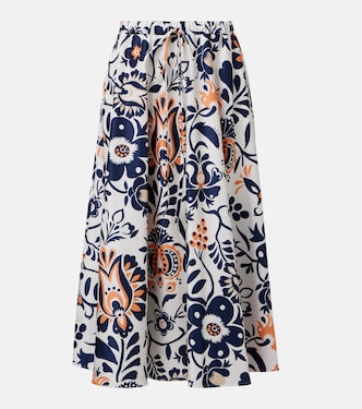 Printed satin midi skirt | La DoubleJ