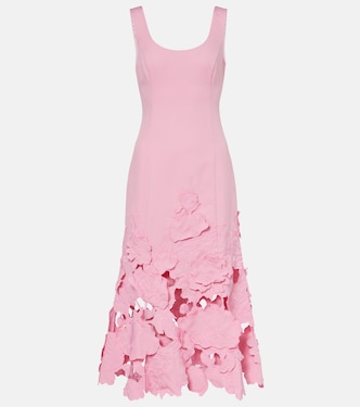 Emily floral-appliqué midi dress | Leo Lin