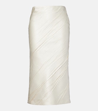 Ruta pleated satin pencil skirt | Sportmax
