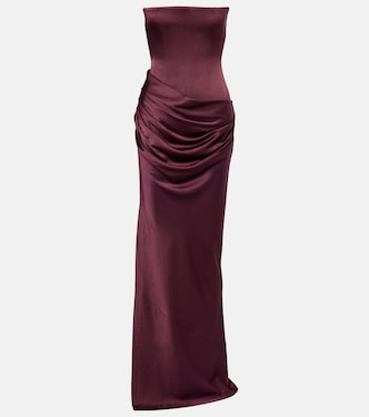 Draped crêpe satin corset gown | Alex Perry