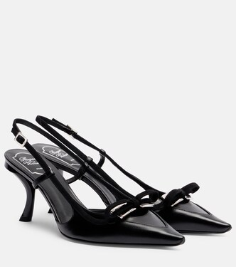 Virgule 75 leather slingback pumps | Roger Vivier