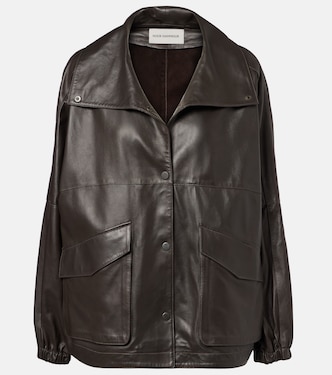 Anorak leather jacket | Nour Hammour