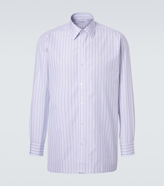 Striped cotton poplin shirt | Charvet