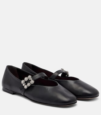 Roundy Toe embellished leather ballet flats | Roger Vivier