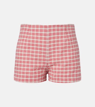 Lila checked cotton shorts | Faithfull