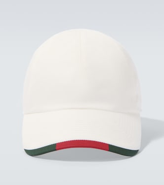 Web Stripe cotton-blend baseball cap  | Gucci