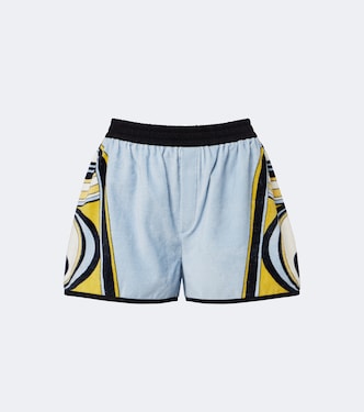Pull-up printed cotton terry shorts | La DoubleJ