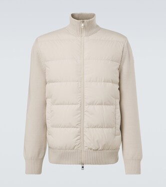 Tricot down-paneled virgin wool cardigan | Moncler