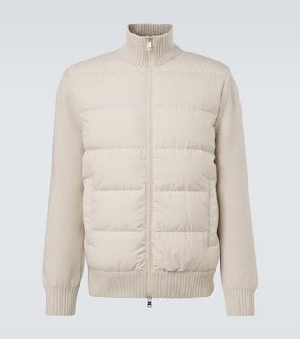 Tricot down-paneled virgin wool cardigan | Moncler