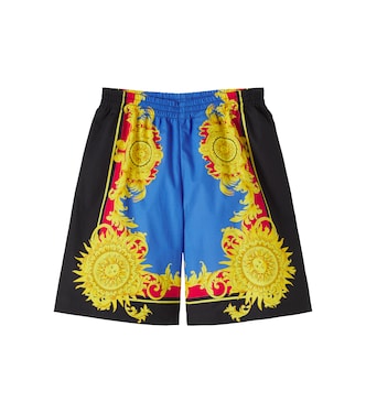Printed cotton poplin shorts  | Versace Kids