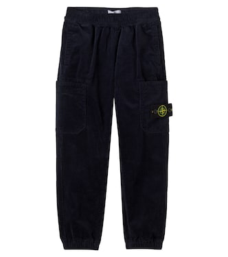 Compass cotton-blend corduroy pants | Stone Island Junior