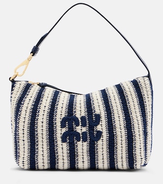 Borsa a spalla in crochet con pelle | Miu Miu