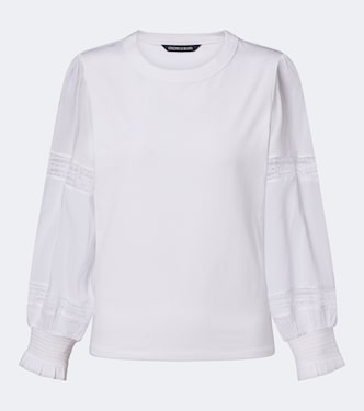 Bellamie lace-trimmed cotton-blend top | Veronica Beard