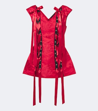 Bow-detail floral brocade top | Simone Rocha