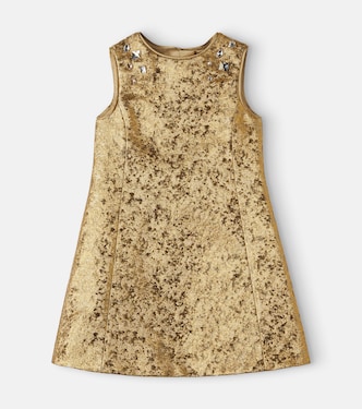 Embellished cotton-blend jacquard dress | Dolce&Gabbana Kids