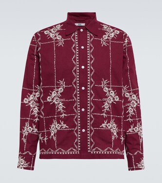 Bordeaux Trellis cotton shirt | Bode
