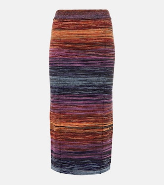 Space-dyed cutout knit midi skirt | Rotate