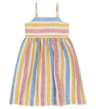 Striped linen-blend dress | Il Gufo