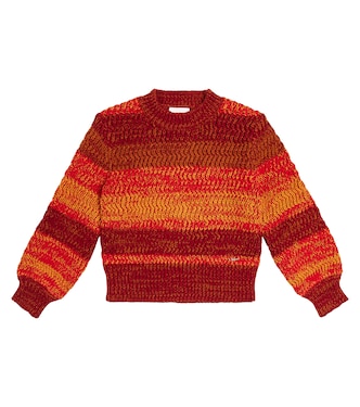 Striped cotton and wool sweater | Chloé Kids