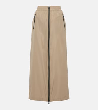 Zip-up taffeta maxi skirt  | Brunello Cucinelli