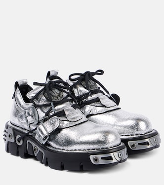 x New Rock embellished leather boots | Rabanne