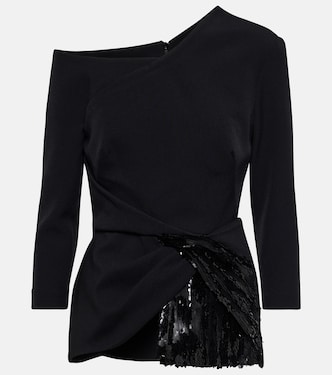 Juah sequined asymmetric crêpe top | Safiyaa