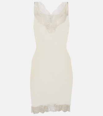 Lace-trimmed silk minidress | Saint Laurent