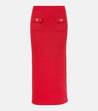 Embellished knitted midi skirt | Self-Portrait