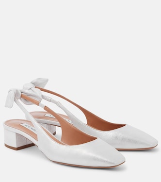 Very Bow leather slingback pumps | Aquazzura